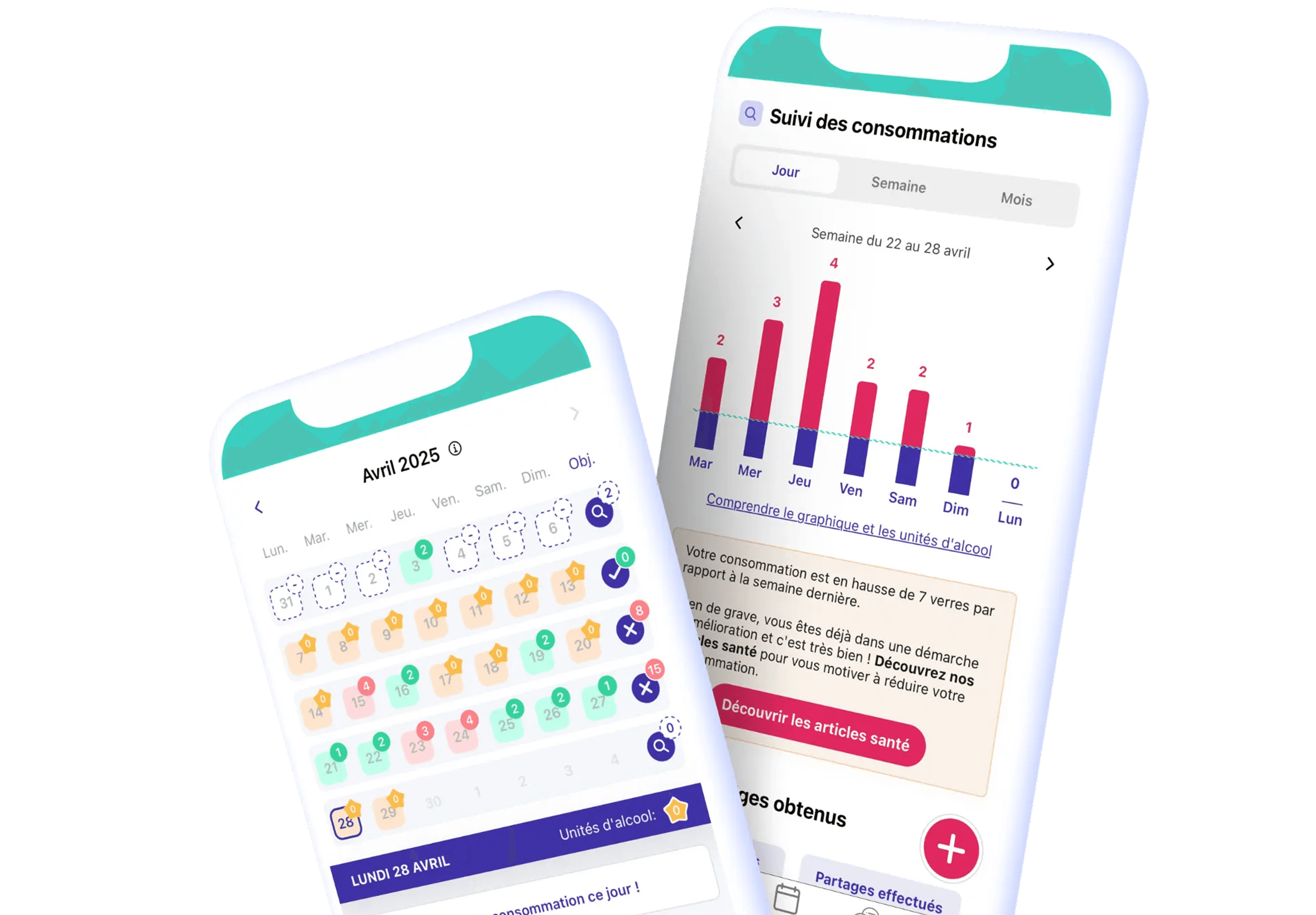 L'application Option Zéro sur deux smartphones